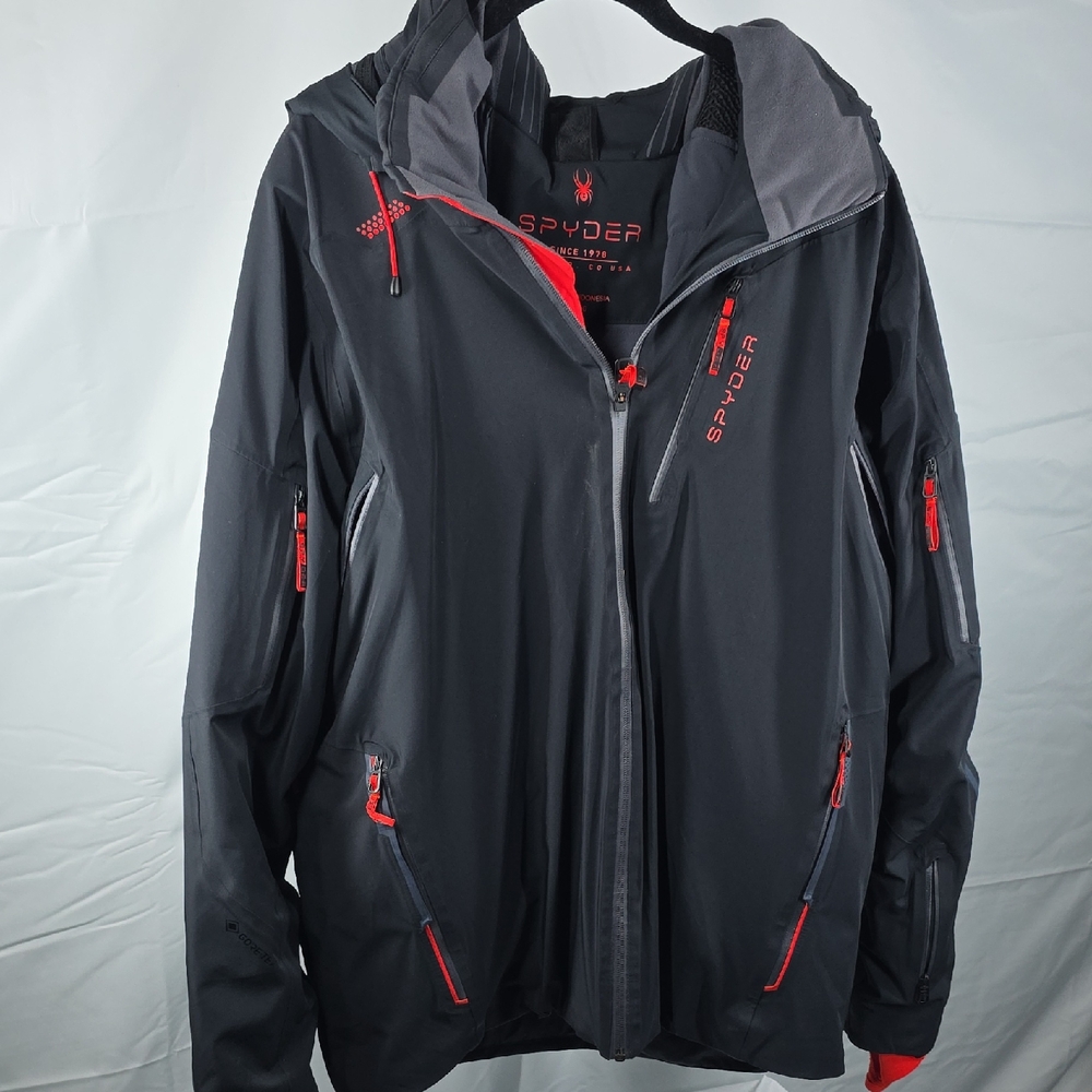 Spyder PINNACLE Men's Black and Red Ski Jacket